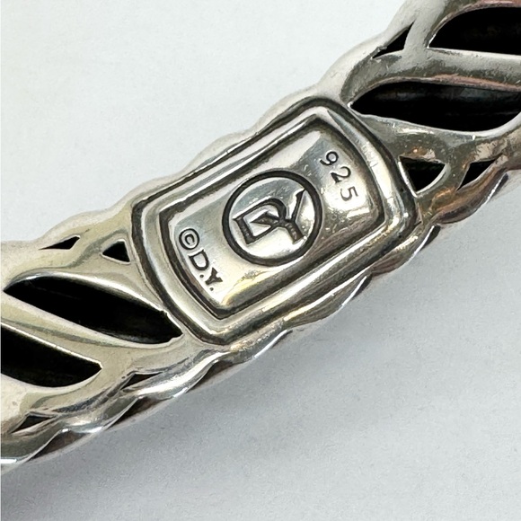 David Yurman 15mm Waverly Citrine Diamond Cable Cuff Bracelet .925 Sz M - Picture 8 of 9